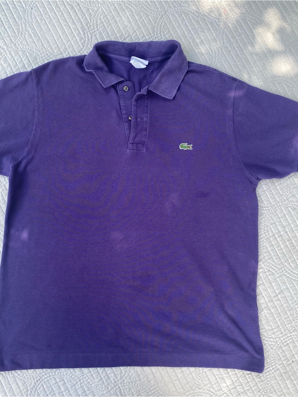 Lacoste Men's Deep Purple Polo with Green Croc Logo